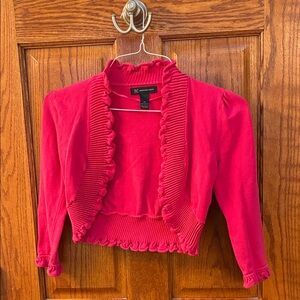 INC International Concepts Melon pink lacy shrug, size XS
